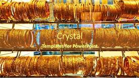  Presentation with jewelery - Beautiful slides featuring shop-window-of-a-jewelery backdrop and a tawny brown colored foreground