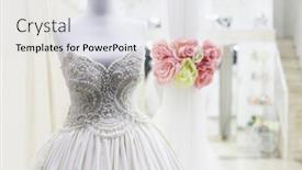  Presentation with salon - PPT theme having shop-window-of-the-wedding background and a white colored foreground