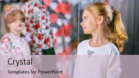  Presentation with cute - PPT theme with shop window seasonal sale shopping background and a  colored foreground