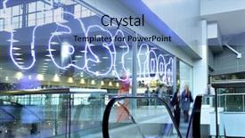  Presentation with modern food - Cool new presentation theme with shoping - entrance to food court backdrop and a light blue colored foreground