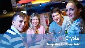  Presentation with middle east dubai mall shopping - PPT theme with shoping - friends have lanch break background and a teal colored foreground