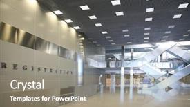  Presentation with registration - Presentation theme featuring shoping - registration hall of shopping center background and a gray colored foreground