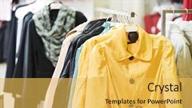  Presentation with shoping complex - Presentation theme consisting of shoping sale background theme clothes background and a yellow colored foreground