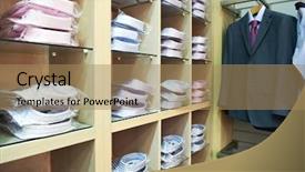  Presentation with shoping complex - PPT theme featuring shoping sale background theme shirts background and a coral colored foreground