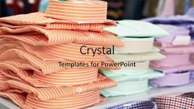  Presentation with shoping complex - Slide deck featuring shoping sale background theme shirts background and a coral colored foreground