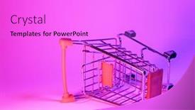  Presentation with 80s retro - Audience pleasing presentation consisting of shoping-trolley-with-in-trendy backdrop and a lilac colored foreground