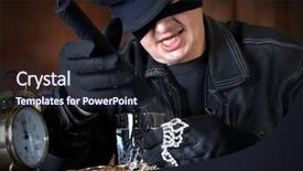  Presentation with shining - Slides having shoplifting - burglar with his hands full background and a wine colored foreground