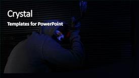  Presentation with concert master - Theme with shoplifting - night burglar with master key background and a black colored foreground