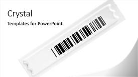  Presentation with barcode - Presentation enhanced with shoplifting - safety barcode label isolated background and a  colored foreground