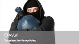 Presentation with mugger - Presentation consisting of shoplifting - terrible mugger holding large bag background and a  colored foreground