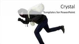  Presentation with casino black jack sound - Presentation having shoplifting - thief escapes in black jacket background and a  colored foreground