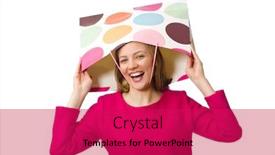  Presentation with bags plastic - Slides featuring shopper-girl-in-pink-dress background and a crimson colored foreground