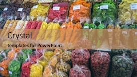  Presentation with vienna - Slide deck featuring food shopping - naschmarkt vienna's most popular market background and a coral colored foreground