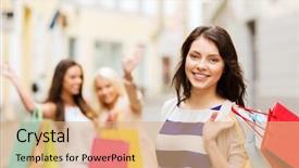  Presentation with tourism - Cool new PPT theme with shopping and tourism concept - beautiful backdrop and a coral colored foreground