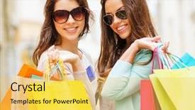  Presentation with tourism - Colorful slide deck enhanced with shopping-and-tourism-concept-beautiful backdrop and a  colored foreground