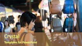  Presentation with market - Audience pleasing presentation theme consisting of shopping at the night market backdrop and a coral colored foreground