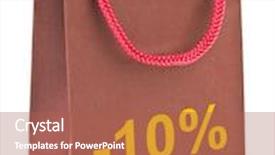 Presentation with percent - Colorful PPT theme enhanced with cut price - shopping bag 10 percent isolated backdrop and a red colored foreground