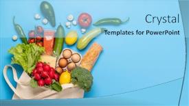  Presentation with blue food - Slide set featuring shopping-bag-full-of-healthy background and a arctic colored foreground