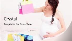  Presentation with baby clothes - Cool new presentation with shopping bags and baby backdrop and a sky blue colored foreground