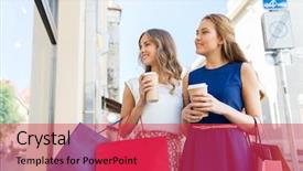  Presentation with consumerism - Presentation design with shopping bags and coffee background and a  colored foreground