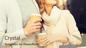  Presentation with paper cups - Amazing PPT layouts having shopping bags and coffee backdrop and a lemonade colored foreground