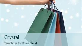  Presentation with christmas sale christmas products - Presentation consisting of shopping bags and credit card background and a sky blue colored foreground