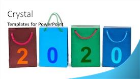  Presentation with 2020 - Presentation consisting of shopping-bags-and-numbers-2020 background and a white colored foreground