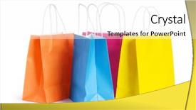  Presentation with plastic bag - Cool new theme with shopping bags isolated backdrop and a white colored foreground