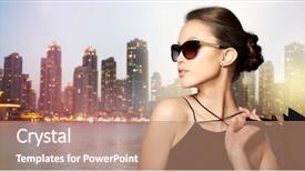  Presentation with black luxury fashion - Amazing theme having shopping bags over dubai night backdrop and a coral colored foreground