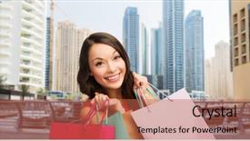  Presentation with happy holidays - PPT layouts with shopping bags over dubai background and a  colored foreground