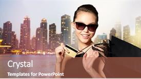  Presentation with black luxury fashion - PPT layouts featuring shopping bags over night background and a coral colored foreground