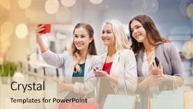  Presentation with people mall - Presentation design having shopping bags taking self background and a lemonade colored foreground