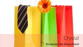  Presentation with family shopping - Colorful slide set enhanced with shopping-bags-with-purchases backdrop and a red colored foreground