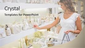  Presentation with beauty product - Presentation theme with shopping basket browsing product background and a light gray colored foreground