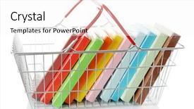  Presentation with books - Slide set consisting of shopping basket with books isolated background and a white colored foreground
