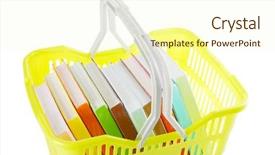  Presentation with books - Audience pleasing presentation consisting of shopping basket with books isolated backdrop and a cream colored foreground