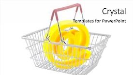  Presentation with email - Slide set enhanced with shopping basket with email symbol background and a white colored foreground