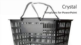  Presentation with empty - Theme with shopping basket with handle up background and a white colored foreground