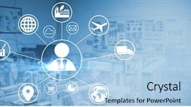  Presentation with human - Amazing slide deck having shopping cart e mail - composite image of human representation backdrop and a light blue colored foreground