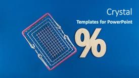  Presentation with percent - Beautiful slide deck featuring shopping-cart-from-the-supermarket backdrop and a ocean colored foreground