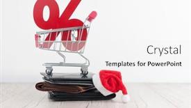  Presentation with percent - Colorful theme enhanced with shopping-cart-from-the-supermarket backdrop and a white colored foreground