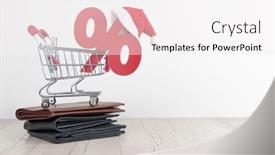  Presentation with percent - Slide deck featuring shopping-cart-from-the-supermarket background and a white colored foreground