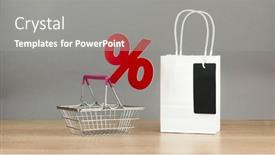  Presentation with percent - Slide deck enhanced with shopping-cart-from-the-supermarket background and a gray colored foreground