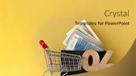  Presentation with shopping cart or supermarket trolley - Amazing presentation theme having shopping-cart-full-of-cash backdrop and a yellow colored foreground