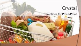  Presentation with dairy products - PPT theme having shopping cart full with dairy background and a white colored foreground