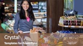  Presentation with grocery - Cool new presentation theme with shopping cart in grocery backdrop and a tawny brown colored foreground