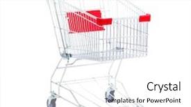  Presentation with shopping - PPT theme consisting of shopping cart isolated on white background and a white colored foreground