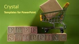  Presentation with blocks - Cool new slide deck with shopping-cart-on-the-wood backdrop and a tawny brown colored foreground