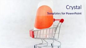  Presentation with business concepts photo - PPT theme consisting of shopping cart with japanese flag background and a sky blue colored foreground