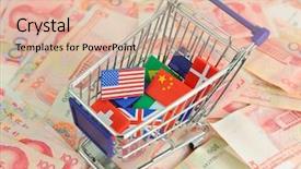  Presentation with national flag of chicago - Cool new PPT theme with shopping cart with national flag backdrop and a  colored foreground